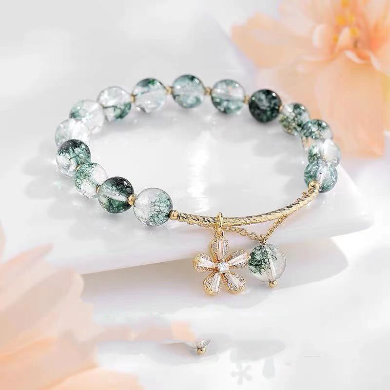 Bracelet "Sakura Énergie" en Quartz Green Ghost