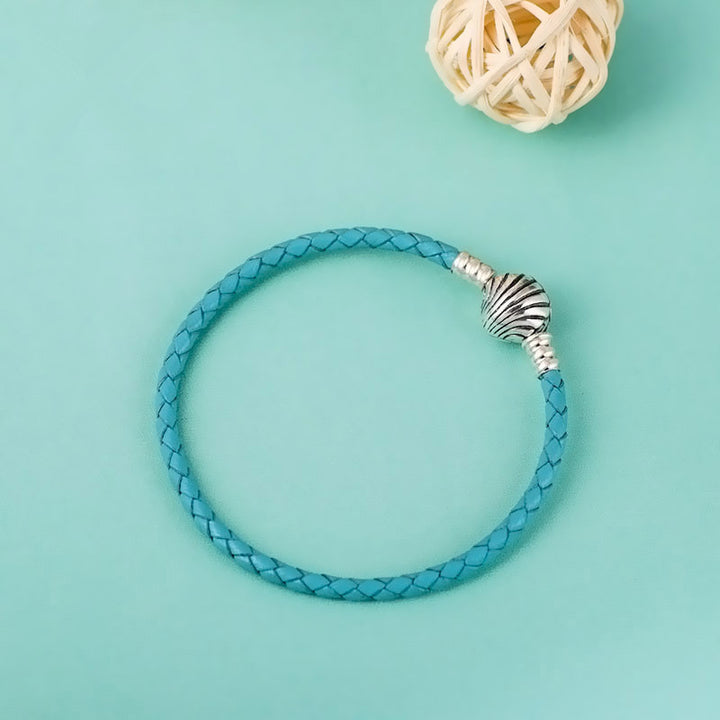 Leather ocean shell bracelet