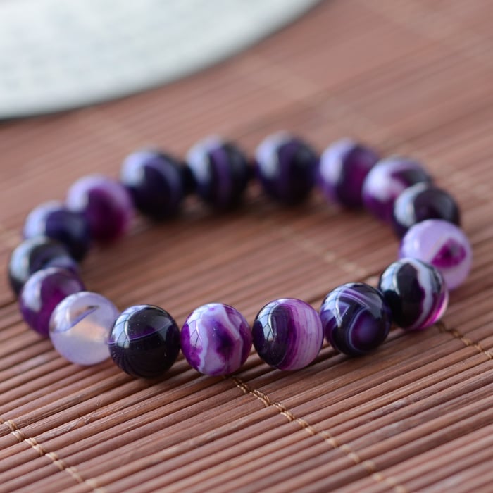 Bracelet "Paix Intérieure" en Agate Violette