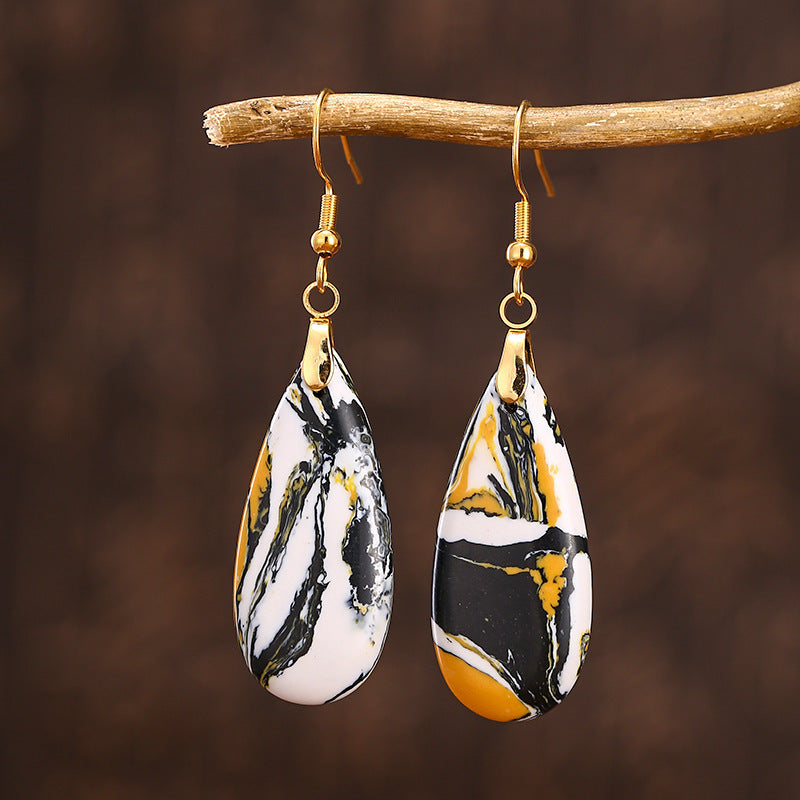 Boucles d’Oreilles "Élégance Marbrée"