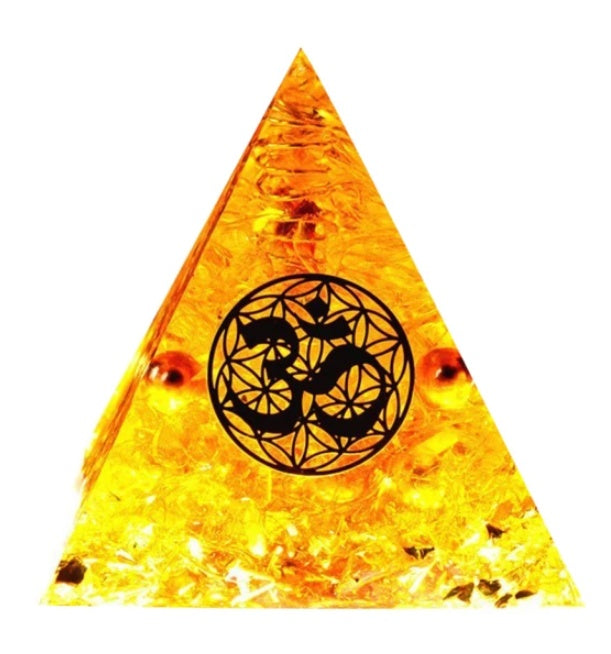 Énergie Solaire – Pyramide Orgonite Symbole Om