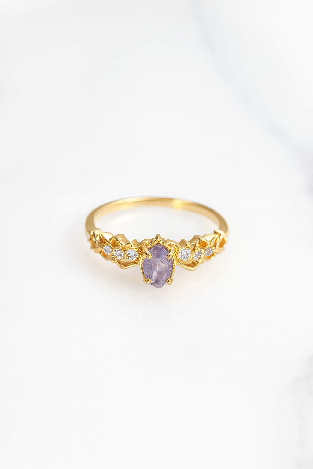 Bague « Étoile Boréale » en Cordiérite Naturelle