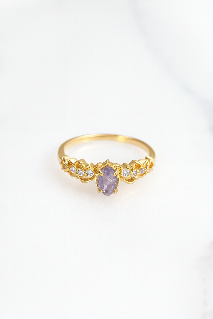 Bague « Étoile Boréale » en Cordiérite Naturelle