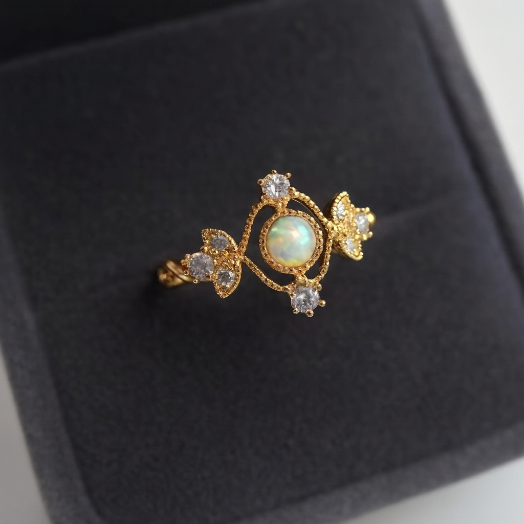 Bague « Éclat Céleste » en Opale Naturelle