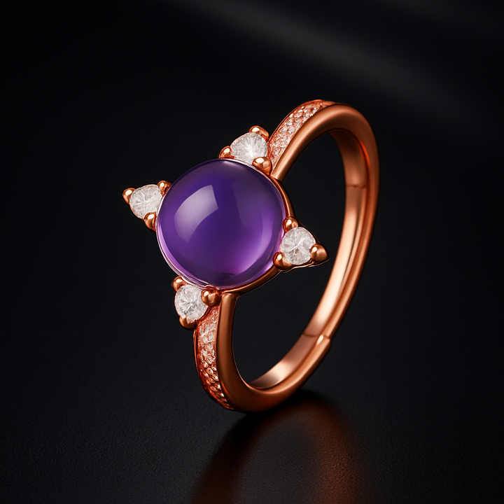 Bague Royale Améthyste Étoilée
