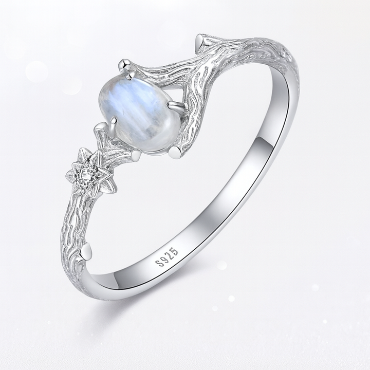 Bague "Arbre de Lune" en Pierre de Lune Naturelle