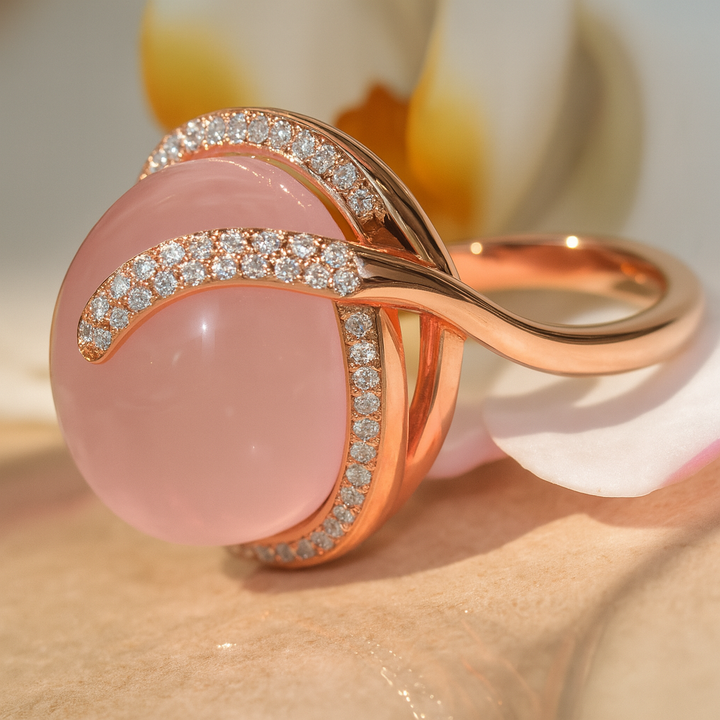 Bague "Lune Rose Éternelle"