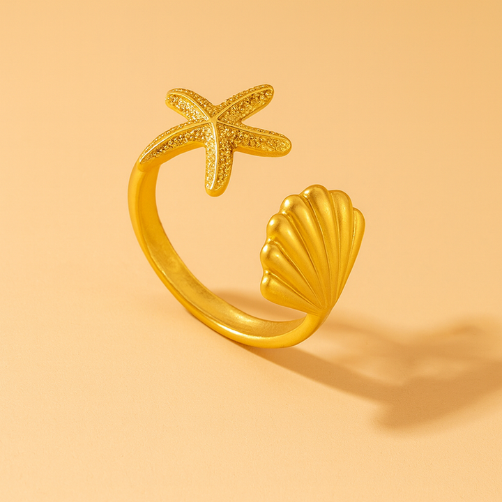 Bague Coquillage & Étoile de Mer