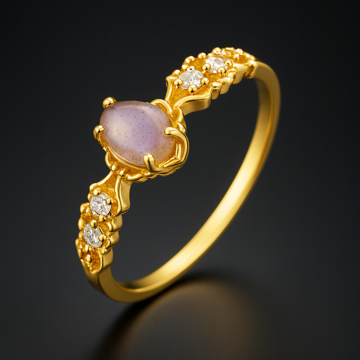 Bague « Étoile Boréale » en Cordiérite Naturelle