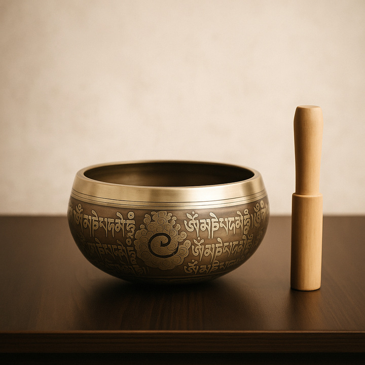 Bol Chantant Bouddha Fait Main – Cuivre Tibétain pour Méditation & Équilibre Intérieur