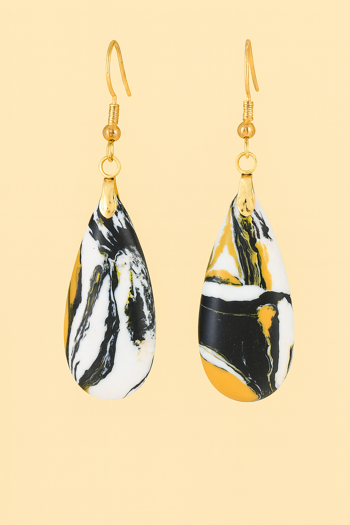 Boucles d’Oreilles "Élégance Marbrée"