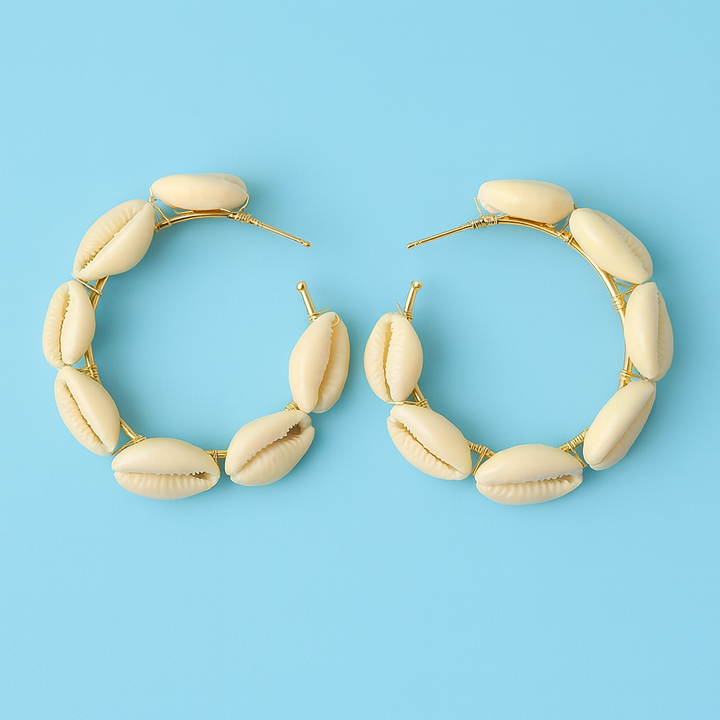 Boucles d’Oreilles Coquillages Naturels