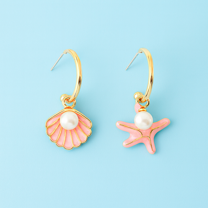 Boucles d’Oreilles Coquillage & Étoile de Mer