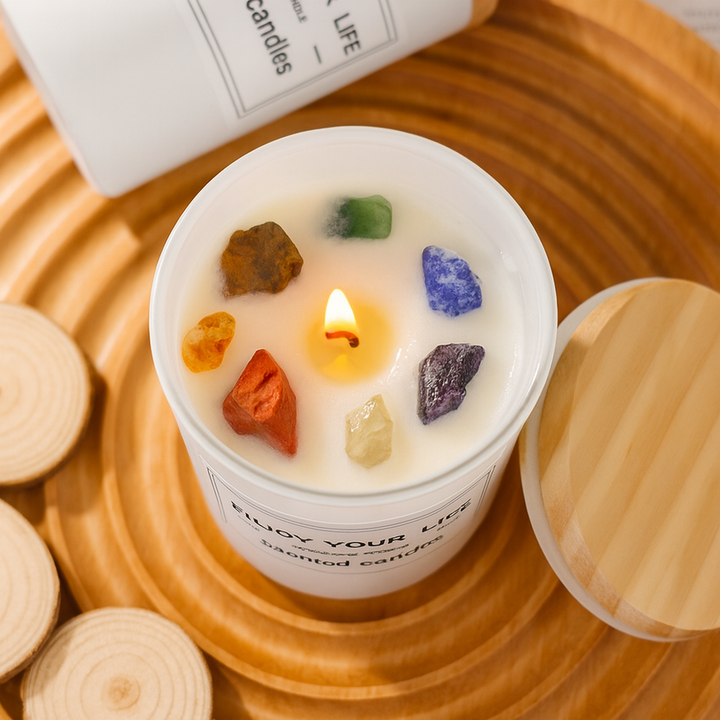 Bougie Parfumée aux Cristaux Naturels