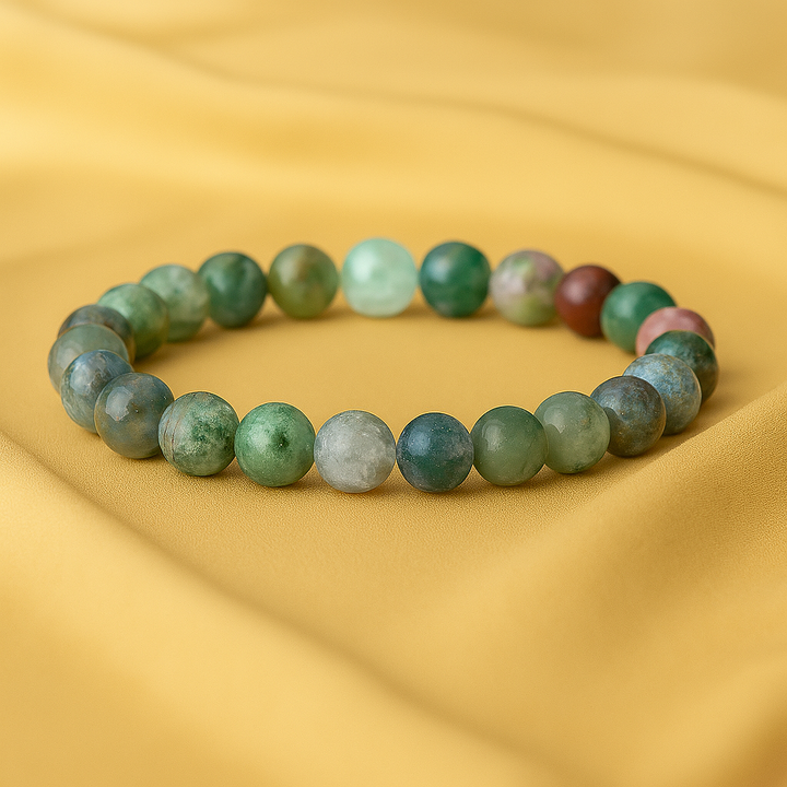 Bracelet "Méditation et Connexion Spirituelle" en Agate Indienne