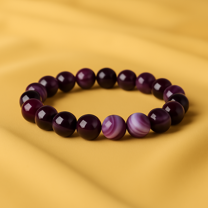 Bracelet "Paix Intérieure" en Agate Violette