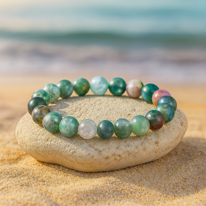 Bracelet "Méditation et Connexion Spirituelle" en Agate Indienne