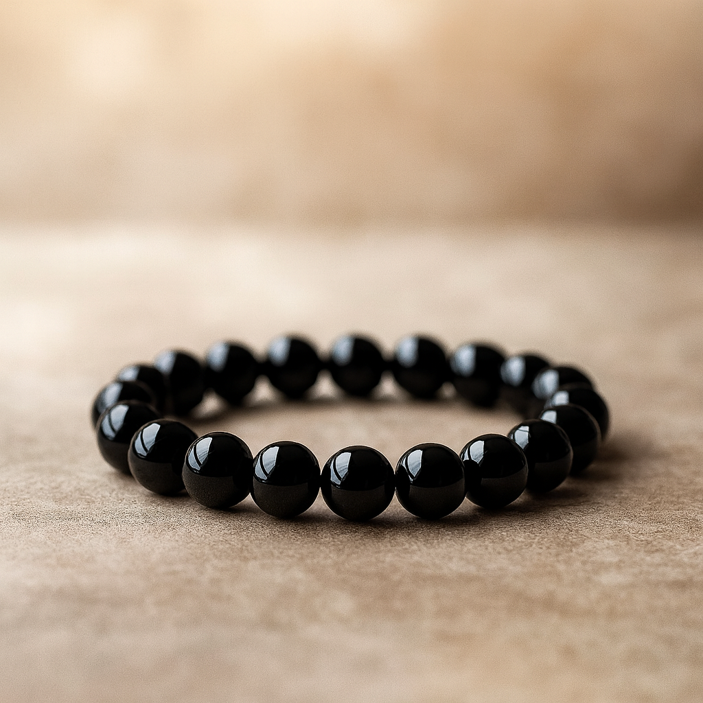 Bracelet Ancrage en Agate Noire