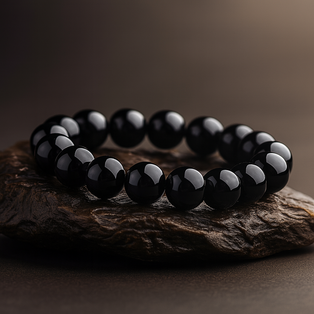 Bracelet Ancrage en Agate Noire
