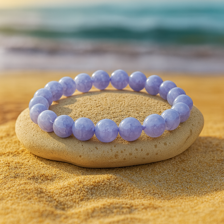 Bracelet "Vie Paisible" en Améthyste et Aigue-marine