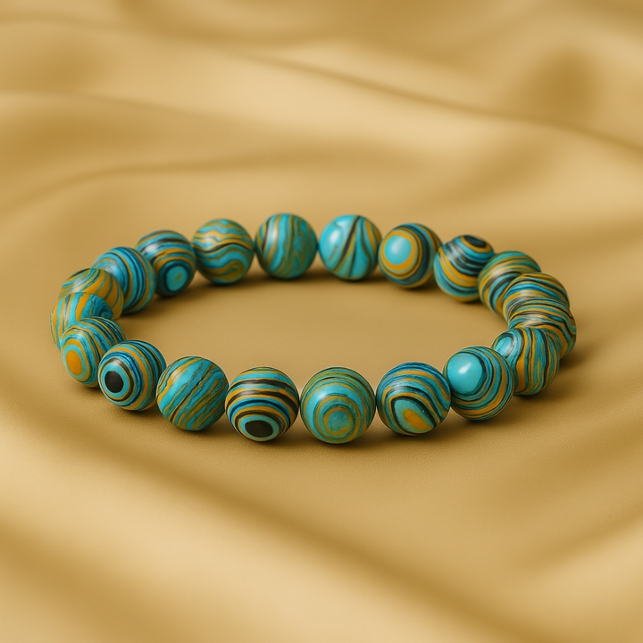 Bracelet "Clairvoyance et Intuition" en Azurite-Malachite