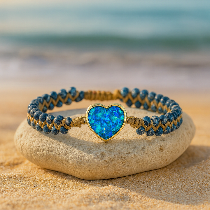 Bracelet "Éclat d’Océan" en Opale Bleue