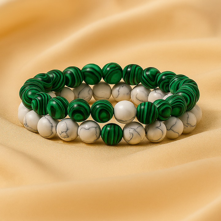 Bracelet DUO "Harmonie et Clarté" en Malachite
