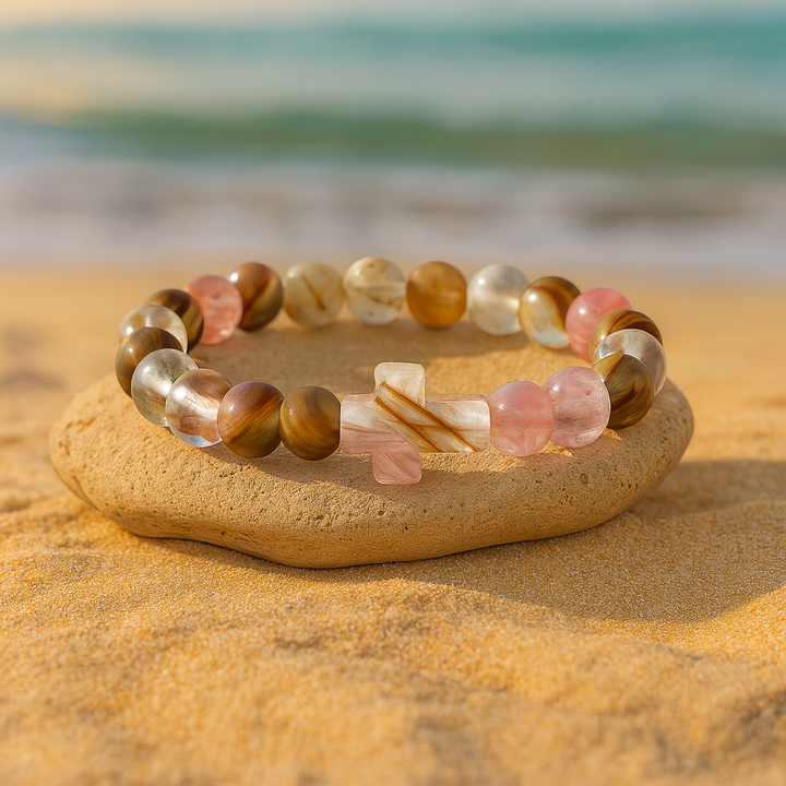 Bracelet "Équilibre Masculin et Féminin" en Agate et Pierre de Lune