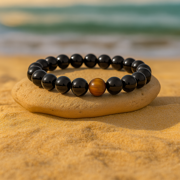 Bracelet "Ancrage Suprême" en Agate Noire