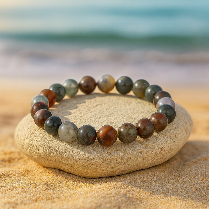 Bracelet "Ancrage Profond" en Jaspe Sanguin Africain