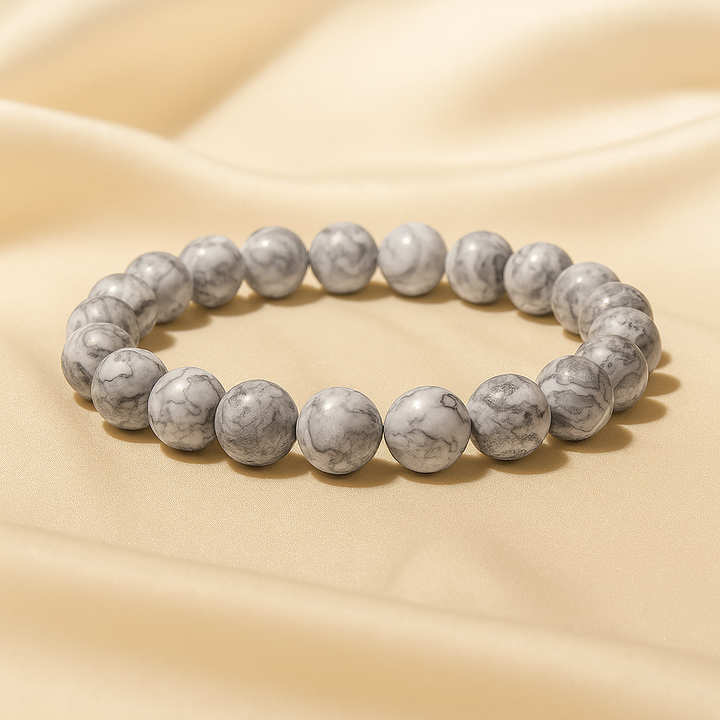 Bracelet "Stabilité des Émotions et Sérénité" en Jaspe Paysage