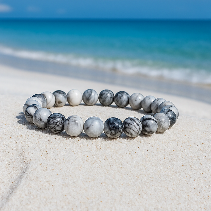 Bracelet "Stabilité et Ancrage" en Jaspe Picasso