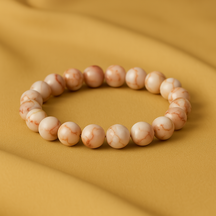 Bracelet "Créativité et Ancrage" en Jaspe Picasso Orangé