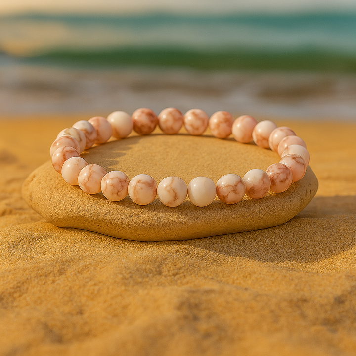 Bracelet "Créativité et Ancrage" en Jaspe Picasso Orangé