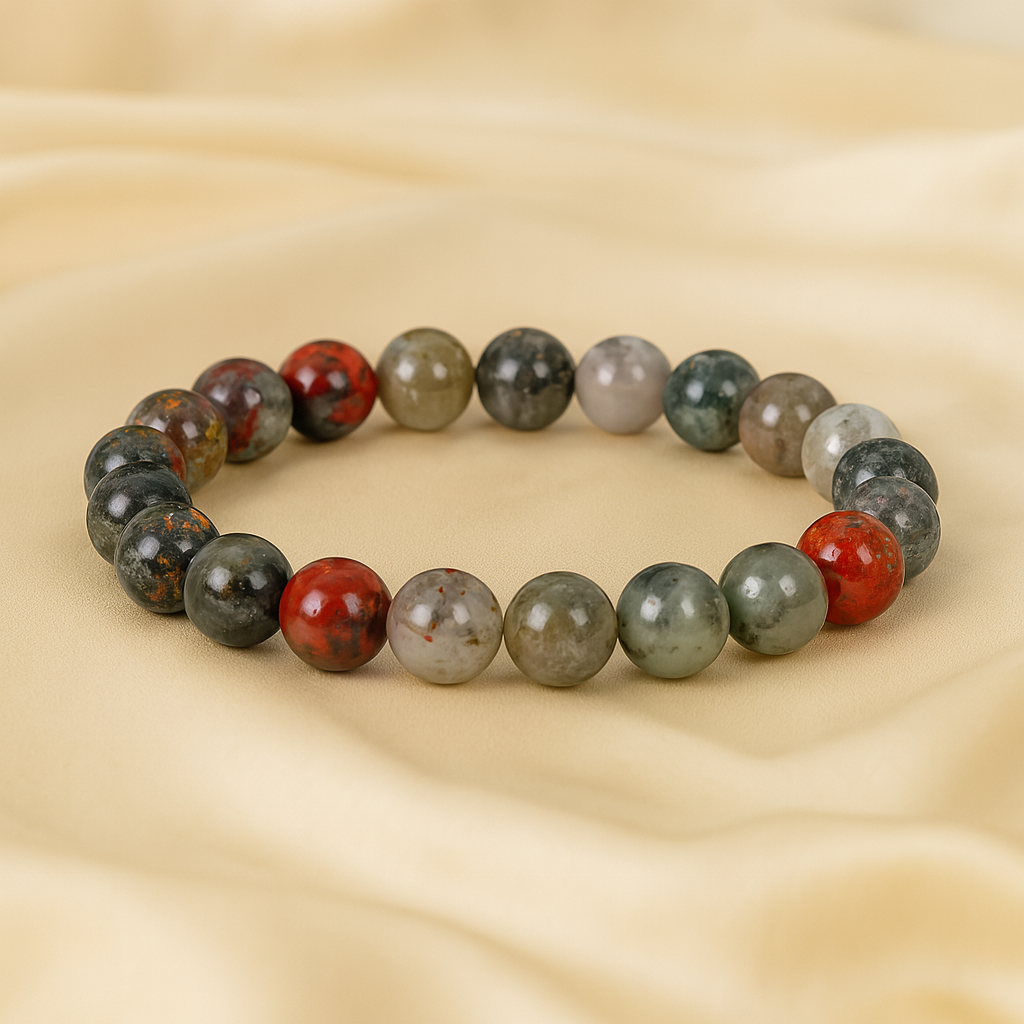 Bracelet "Ancrage Profond" en Jaspe Sanguin Africain