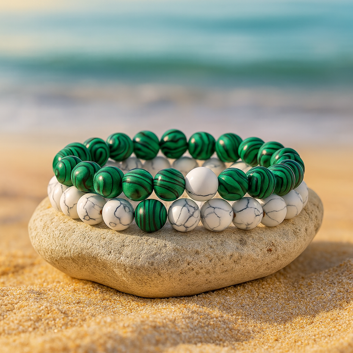 Bracelet DUO "Harmonie et Clarté" en Malachite
