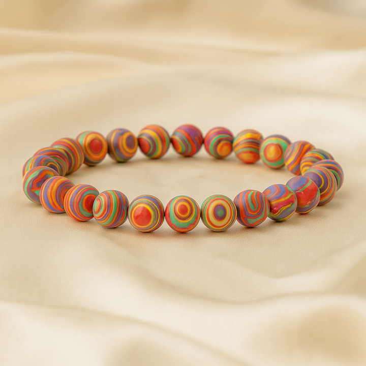 Bracelet "Accepter sa Différence" en Malachite Colorée