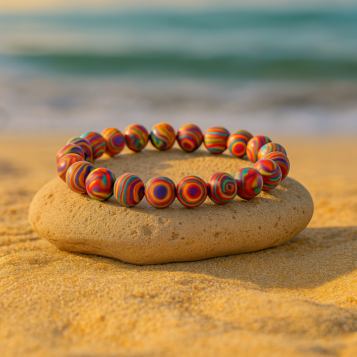 Bracelet "Accepter sa Différence" en Malachite Colorée