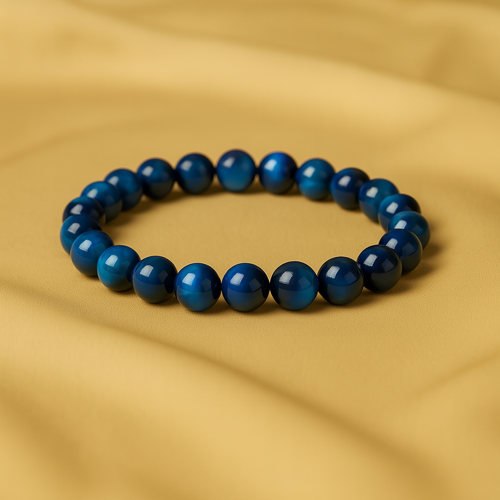 Bracelet "Estime de Soi" en Œil de Tigre Bleu