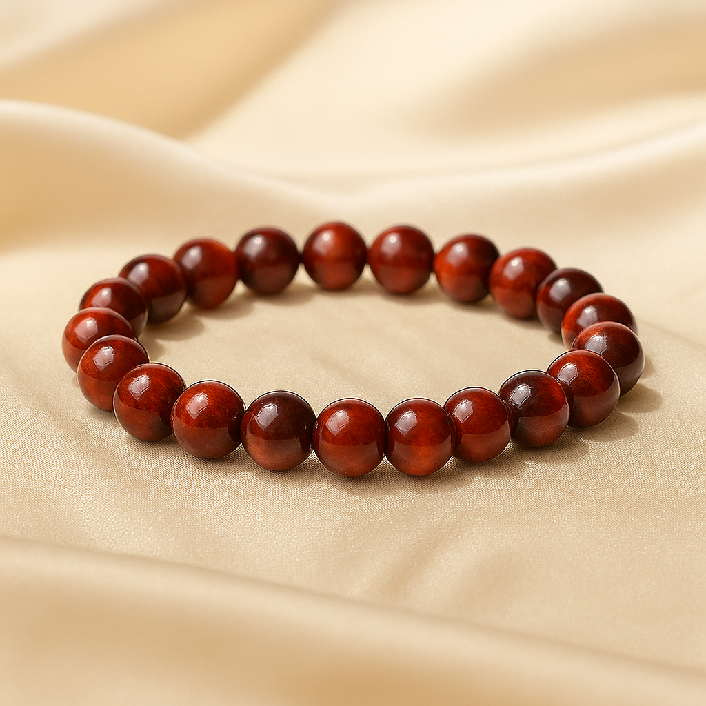 Bracelet "Puissance" en pierre d'Oeil du Tigre Rouge
