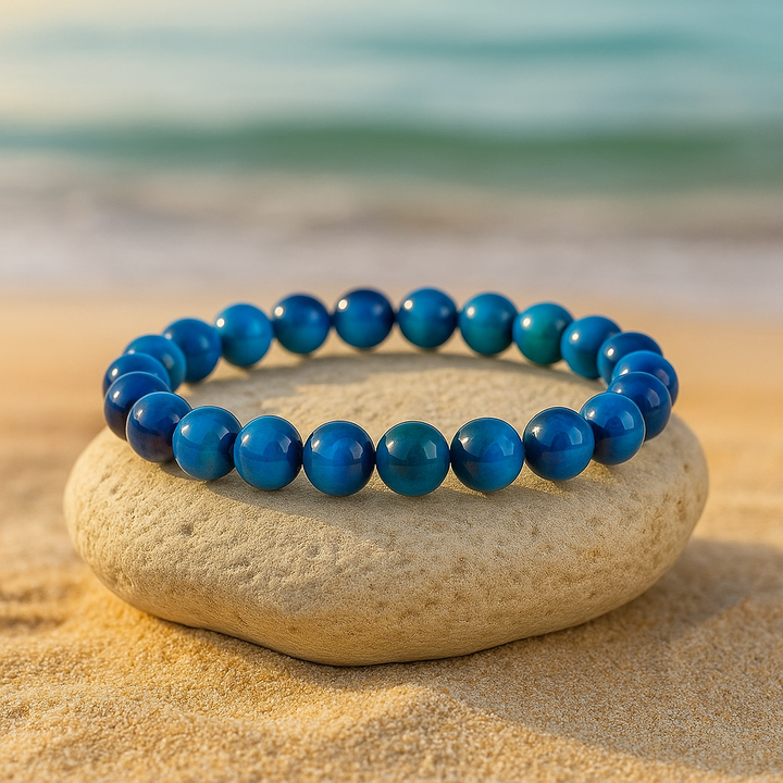 Bracelet "Estime de Soi" en Œil de Tigre Bleu