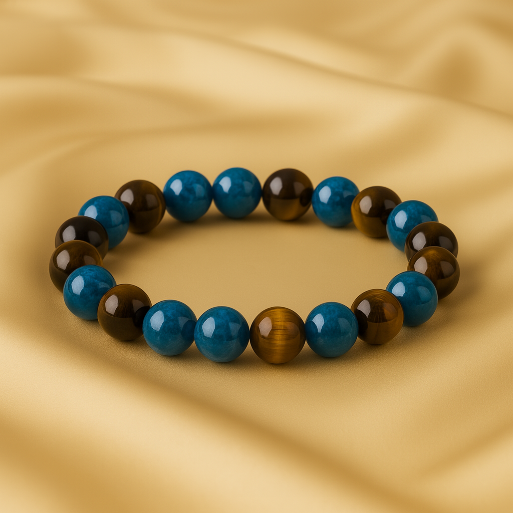 Bracelet "Confiance en soi"en Œil de Tigre et Apatite