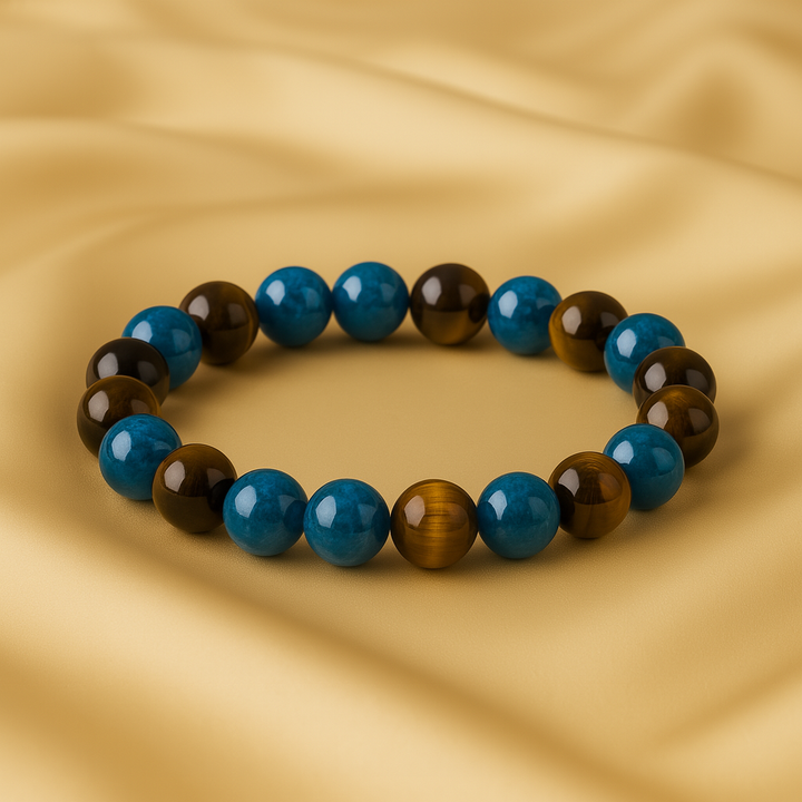 Bracelet "Confiance en soi"en Œil de Tigre et Apatite