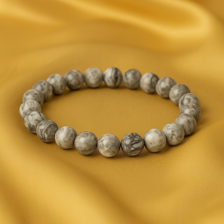 Bracelet "Créativité" en pierre Picasso grise