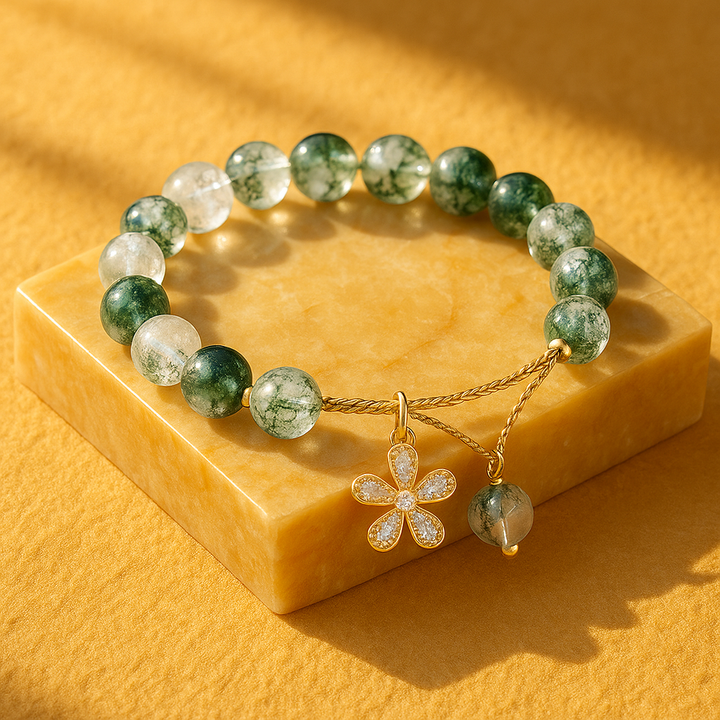 Bracelet "Sakura Énergie" en Quartz Green Ghost