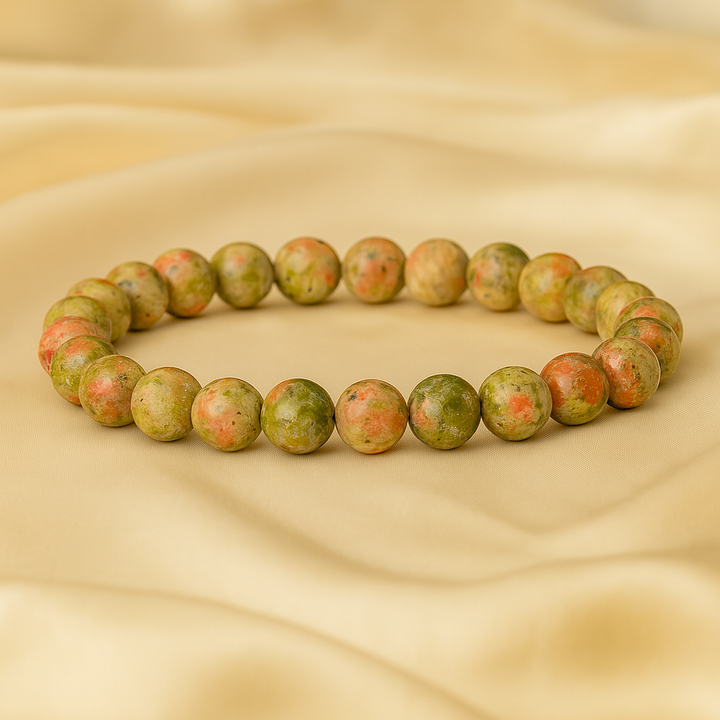 Bracelet "Apaisement émotionnelle" en Unakite