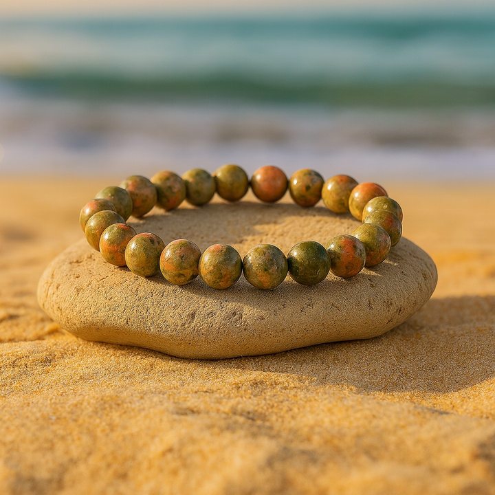 Bracelet "Apaisement émotionnelle" en Unakite