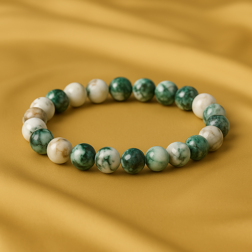 Bracelet "Croissance et Renouveau" en Water Plants Agate