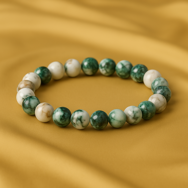 Bracelet "Croissance et Renouveau" en Water Plants Agate