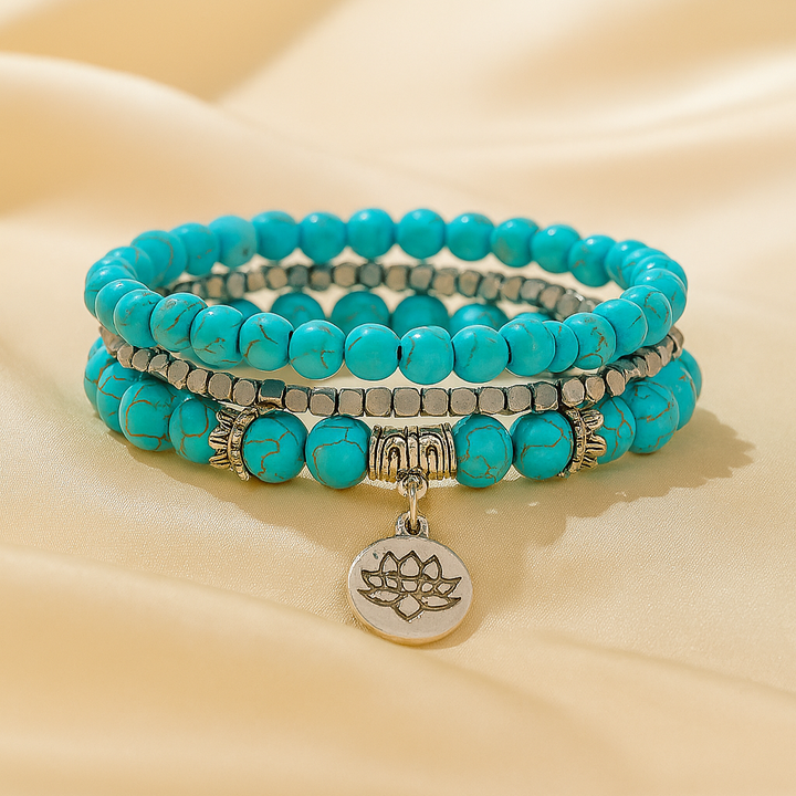 Bracelet Design et Créatif Inspiration Yoga en Howlite